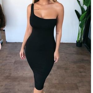 Navy blue midi dress